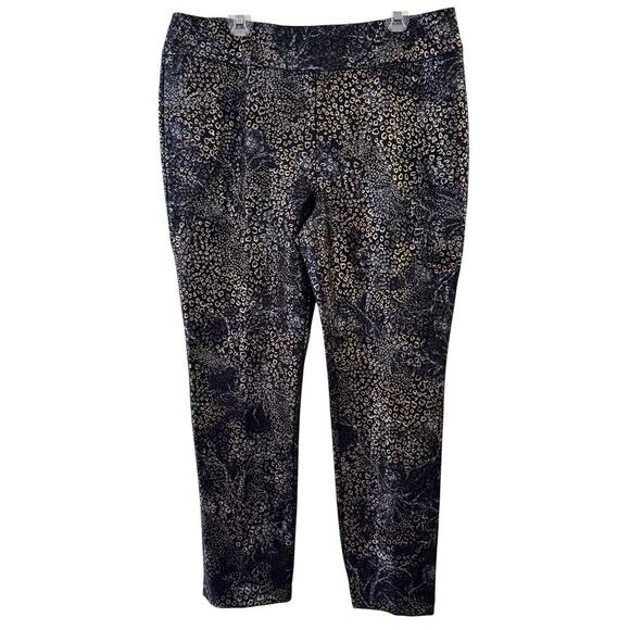 NWT Soft Surroundings Mixte Pant Straight Full Length Black Metallic Floral 1X - Picture 2 of 7